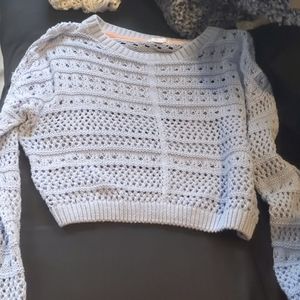 small pale blue knit sweater